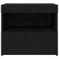 Preview: Nachttisch mit LED-Lichtern Schwarz Eiche 50x40x45 cm
