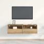 Preview: TV-Wandregal Artisan Eiche 100x30x30 cm Holzwerkstoff