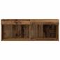 Preview: TV-Wandregal mit LED-Lichtern aus altem Holz 80x30x30 cm
