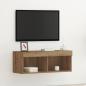 Preview: ARDEBO.de - TV-Wandregal mit LED-Lichtern Artisan Eiche 80x30x30 cm