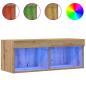 Preview: TV-Wandregal mit LED-Lichtern Artisan Eiche 80x30x30 cm