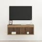 Preview: TV-Wandregal mit LED-Lichtern Artisan Eiche 80x30x30 cm