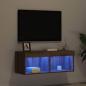 Preview: TV-Wandregal mit LED-Lichtern Artisan Eiche 80x30x30 cm