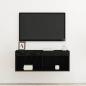 Preview: TV-Wandschrank mit LED-Lichtern Schwarz Eiche 80x30x30 cm
