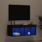 Preview: TV-Wandschrank mit LED-Lichtern Schwarz Eiche 80x30x30 cm