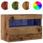 Preview: TV-Wandschrank mit LED-Leuchten Alte Holz 60x30x40 cm
