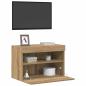 Preview: TV-Wandregal mit LED-Lichtern Artisan Eiche 60x30x40 cm
