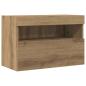 Preview: TV-Wandregal mit LED-Lichtern Artisan Eiche 60x30x40 cm