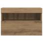 Preview: TV-Wandregale mit LED-Lichtern 2 Stück Artisan Eiche 60x30x40 cm