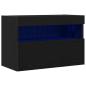 Preview: TV-Wandschrank mit LED-Lichtern Schwarz Eiche 60x30x40 cm