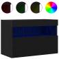 Preview: TV-Wandschrank mit LED-Lichtern Schwarz Eiche 60x30x40 cm