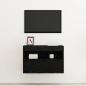 Preview: TV-Wandschrank mit LED-Lichtern Schwarz Eiche 60x30x40 cm
