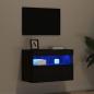 Preview: TV-Wandschrank mit LED-Lichtern Schwarz Eiche 60x30x40 cm
