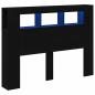 Preview: LED Kopfteil Schwarz Eiche 140x18,5x40 cm Holzwerkstoff