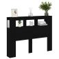 Preview: LED Kopfteil Schwarz Eiche 140x18,5x40 cm Holzwerkstoff
