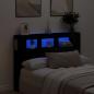 Preview: LED Kopfteil Schwarz Eiche 140x18,5x40 cm Holzwerkstoff