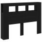 Preview: LED Kopfteil Schwarz Eiche 140x18,5x40 cm Holzwerkstoff