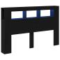 Preview: LED Kopfteil Schwarz Eiche 160x18,5x45 cm Holzwerkstoff