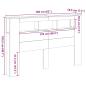Preview: LED Kopfteil Schwarz Eiche 160x18,5x45 cm Holzwerkstoff