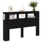Preview: LED Kopfteil Schwarz Eiche 160x18,5x45 cm Holzwerkstoff