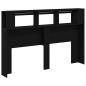 Preview: LED Kopfteil Schwarz Eiche 160x18,5x45 cm Holzwerkstoff