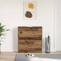 Preview: Schuhschrank mit Klappenfach Altholz 80x21x87,5 cm