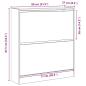 Preview: Schuhschrank mit Klappschublade, geräucherte Eiche 80x21x87,5 cm