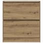 Preview: Schuhschrank mit Klappschublade, geräucherte Eiche 80x21x87,5 cm