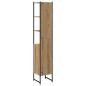 Preview: Badezimmer Schrank Artisan Eiche 33x33x185,5 cm Engineering Holz