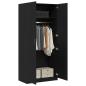 Preview: Kleiderschrank Schwarz Eiche 90x52x200 cm Holzwerkstoff