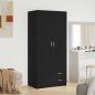 Preview: ARDEBO.de - Kleiderschrank Schwarz Eiche 80x52x180 cm Ingenieurholz