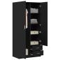 Preview: Kleiderschrank Schwarz Eiche 80x52x180 cm Ingenieurholz