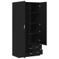 Preview: Kleiderschrank Schwarz Eiche 80x52x180 cm Ingenieurholz