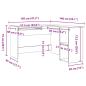 Preview: Schreibtisch Schwarz Eiche 120x140x75 cm aus Holz