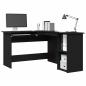 Preview: Schreibtisch Schwarz Eiche 120x140x75 cm aus Holz