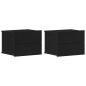 Preview: Nachttische 2er Set Schwarz Eiche 40x30x30 cm Holzwerkstoff