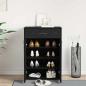Preview: Schuhschrank Schwarz Eiche 60x35x84 cm