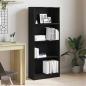Preview: ARDEBO.de - Schwarze Eichen-Bücherregal - 60 x 24 x 143 cm - Hergestellt aus Holzwerkstoff