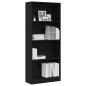 Preview: Schwarze Eichen-Bücherregal - 60 x 24 x 143 cm - Hergestellt aus Holzwerkstoff