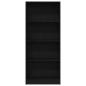 Preview: Schwarze Eichen-Bücherregal - 60 x 24 x 143 cm - Hergestellt aus Holzwerkstoff