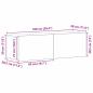 Preview: Schwarzer Eichen Wand-TV-Schrank 100x30x30 cm Aus Holzwerkstoff