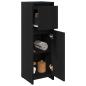 Preview: Badezimmerschrank Schwarz Eiche 30x30x95 cm Holzwerkstoff