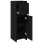 Preview: Badezimmerschrank Schwarz Eiche 30x30x95 cm Holzwerkstoff