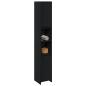 Preview: Badezimmer Schrank Schwarz Eiche 30x30x183,5 cm Holzwerkstoff
