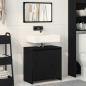 Preview: ARDEBO.de - Badschrank mit Spiegel in Schwarz und Eiche 60x33x61 cm, aus Holzwerkstoff