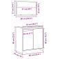 Preview: Badschrank mit Spiegel in Schwarz und Eiche 60x33x61 cm, aus Holzwerkstoff