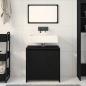 Preview: Badschrank mit Spiegel in Schwarz und Eiche 60x33x61 cm, aus Holzwerkstoff