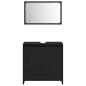 Preview: Badschrank mit Spiegel in Schwarz und Eiche 60x33x61 cm, aus Holzwerkstoff
