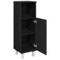 Preview: Badezimmerschrank Schwarz Eiche 30x30x95 cm Holzwerkstoff