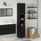 Preview: ARDEBO.de - Badschrank Schwarz Eiche 30x30x179 cm Holzwerkstoff